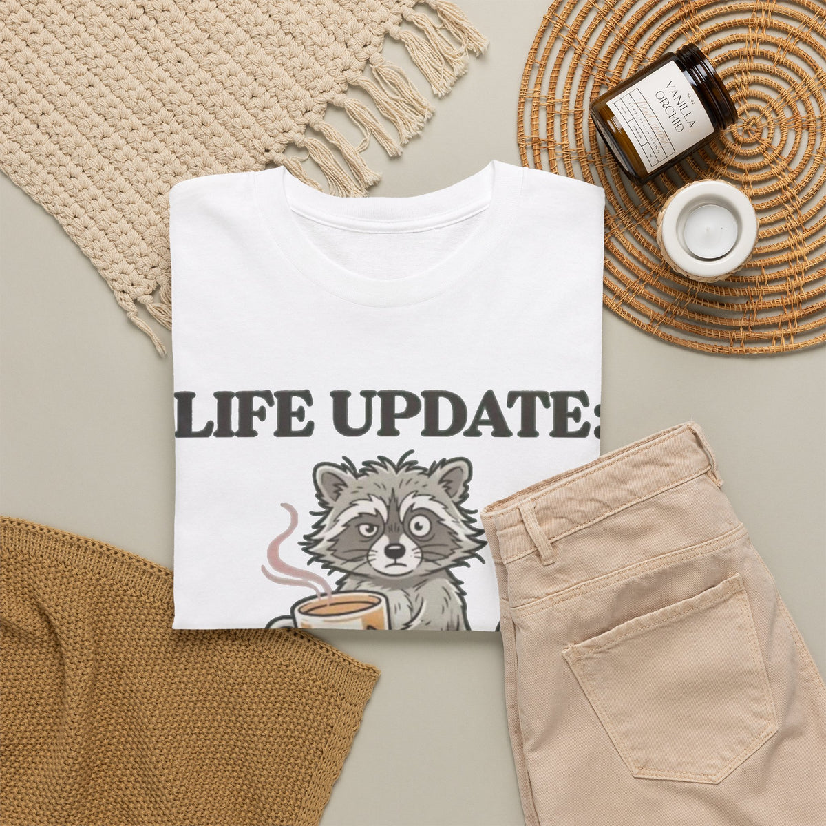 Life Update Everything Hurts Raccoon Tee Men's Graphic Tee