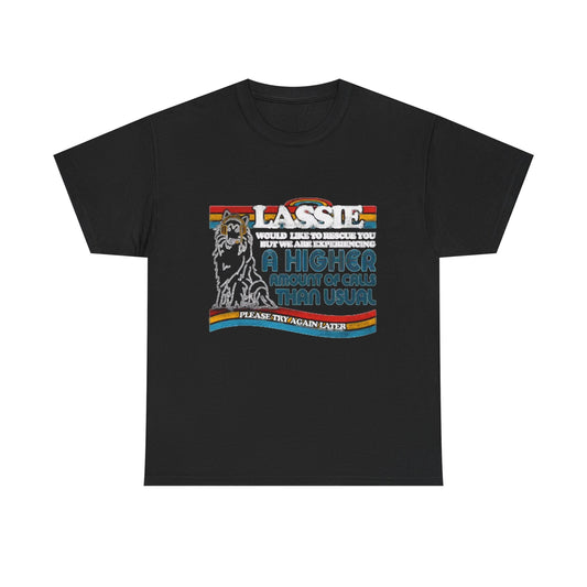 Funny Lassie Graphic T Shirt Vintage Show Movies 70s Dog Lover Unisex Heavy