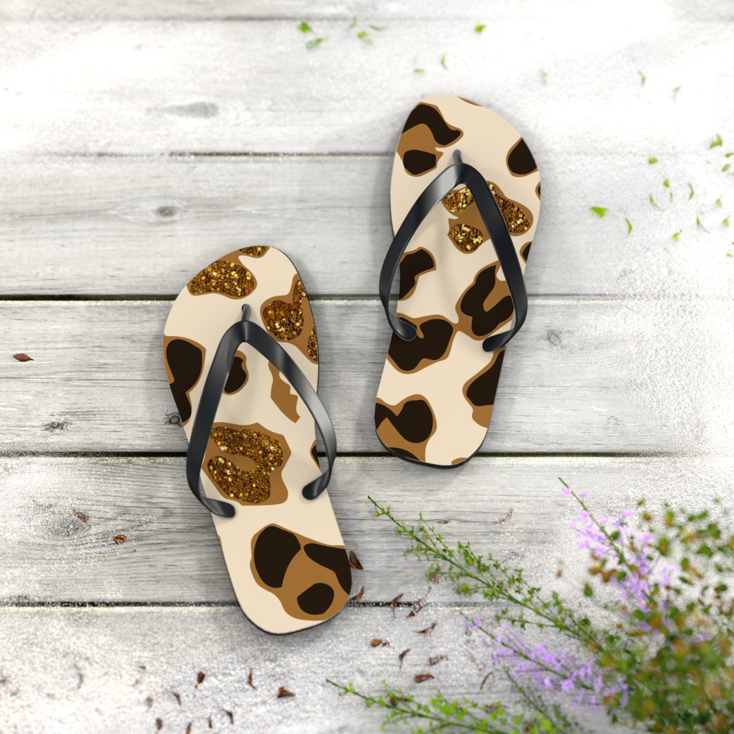 Glitter Bomb Beach Sandals, Slides for Summer, Flip Flops, Water Resistant