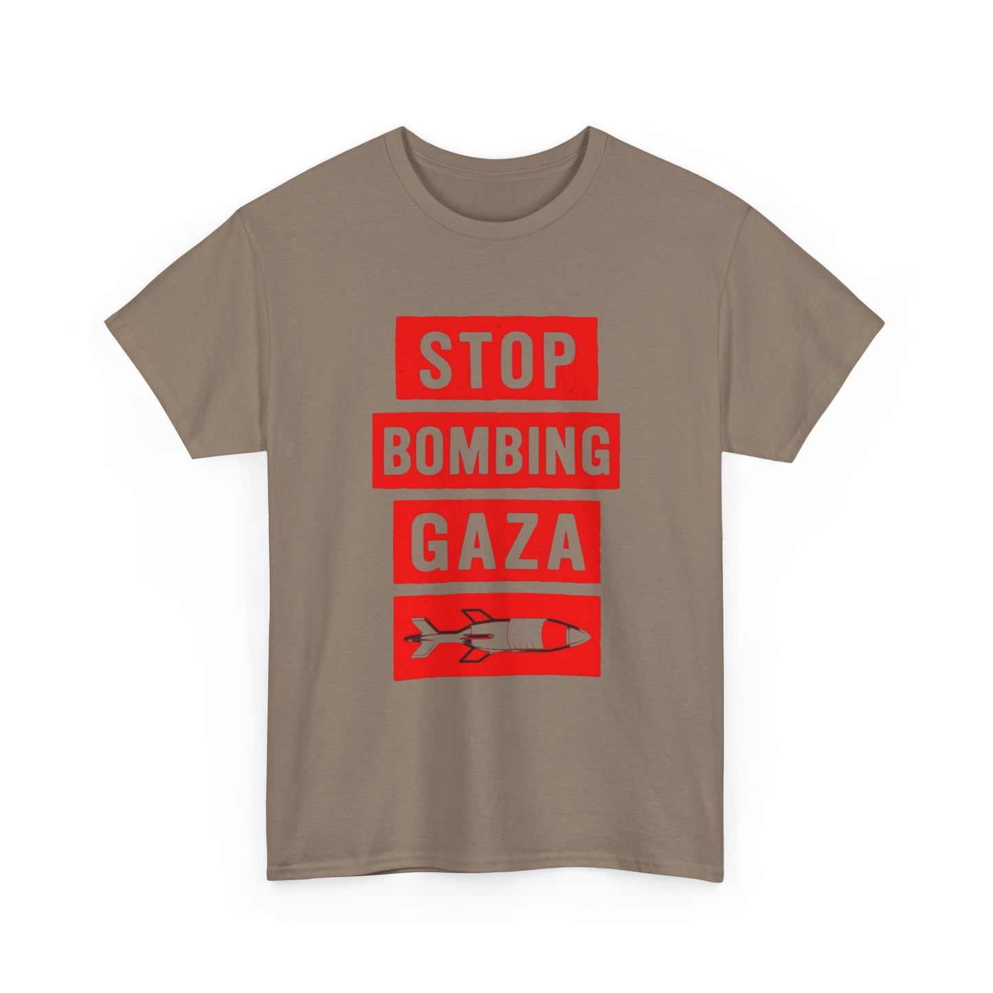 Stop Bombing Gaza Graphic T Shirt Unisex Heavy Cotton Tee NEW
