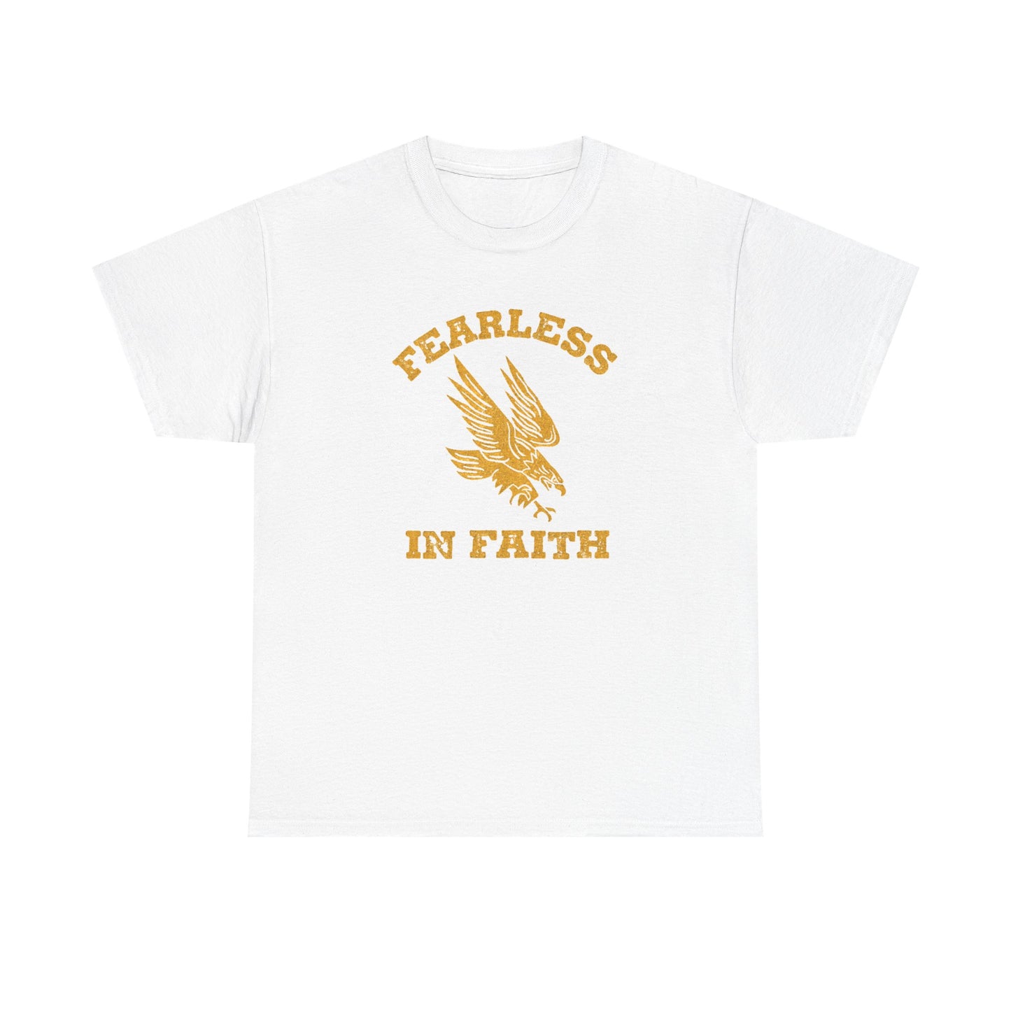 Fearless In Faith Retro Graphic T Shirt Men's Heavy Cotton Tee - Quality - Modern True to Size
