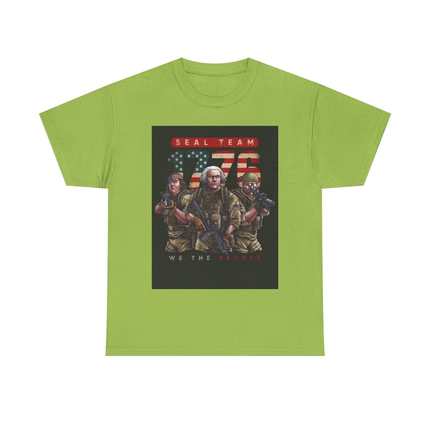 Navy Seals Team Tshirt 1776 America July 4th Flag Unisex Heavy Cotton Tee