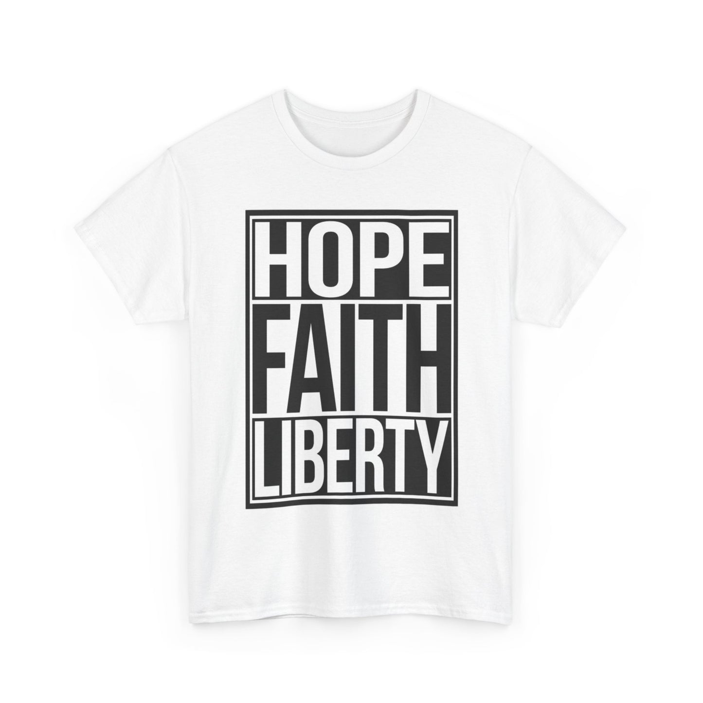 Hope Faith and Liberty Tshirt 1776 America USA Country Unisex Heavy Cotton Tee