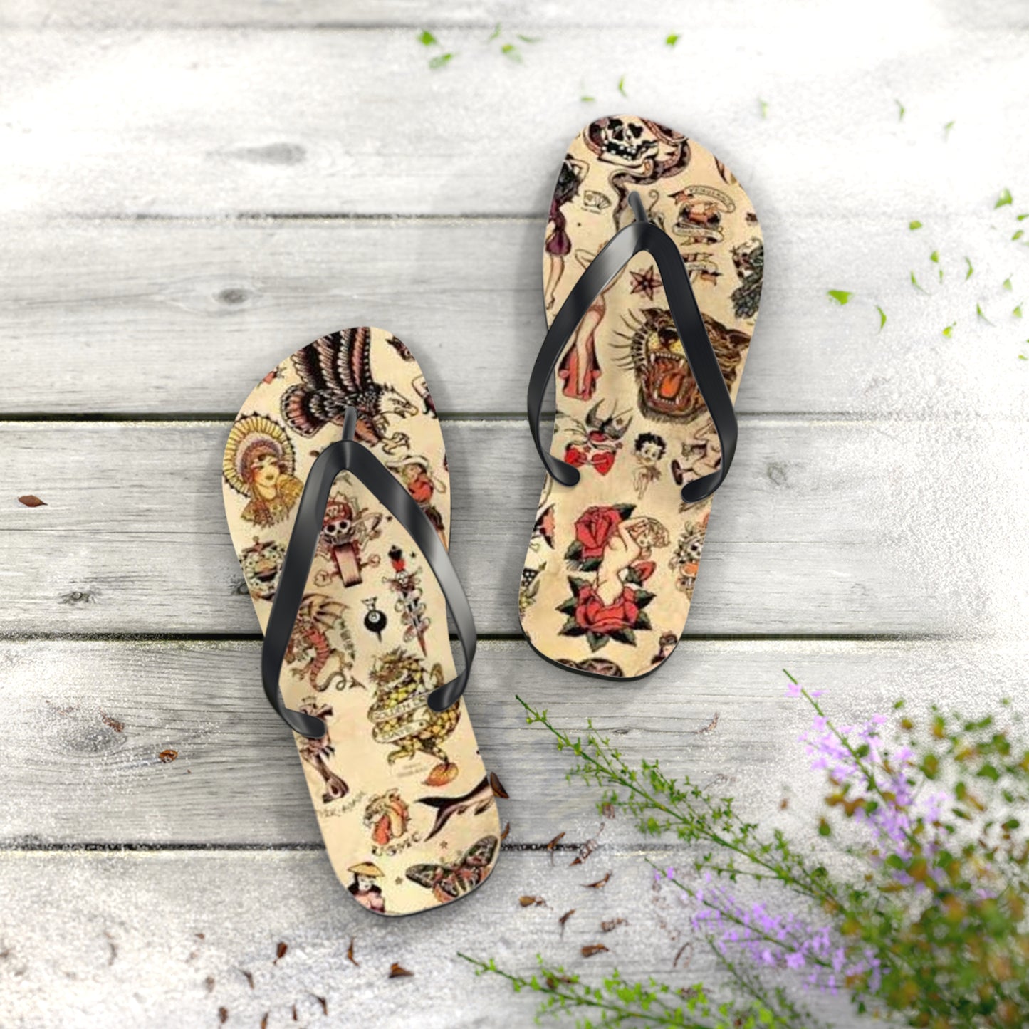Sailor Jerry Sandals, Beach Shoes, Vacation Flip Flops, Pool Slides, Comfortable