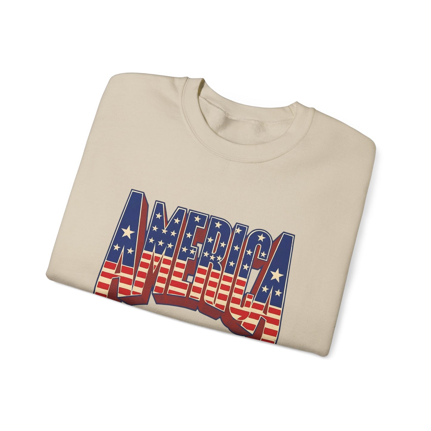 America Graphic USA Retro Sweater NEW Unisex Heavy Blend™ Crewneck Sweatshirt