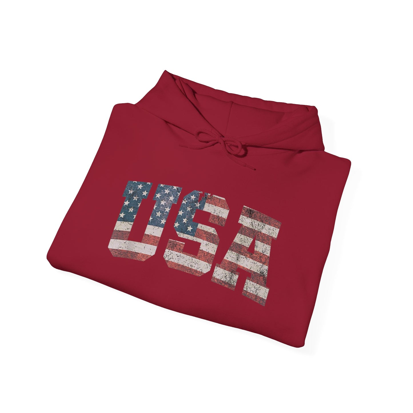 USA American Flag Retro Graphic Hoodie Men's Heavy Blend™ Hooded Sweatshirt