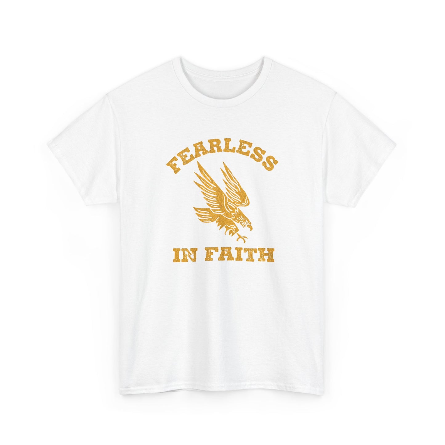 Fearless In Faith Retro Graphic T Shirt Men's Heavy Cotton Tee - Quality - Modern True to Size