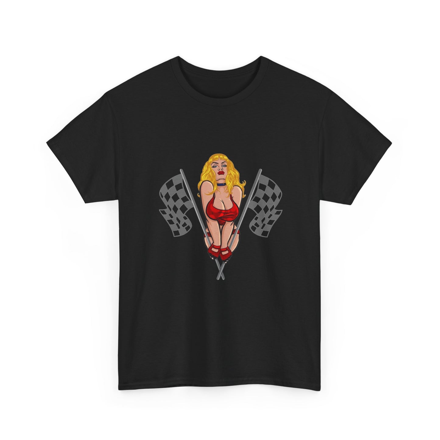 Pinup Racing Girls Graphic T Shirt Unisex Heavy Cotton Tee GIFT NEW