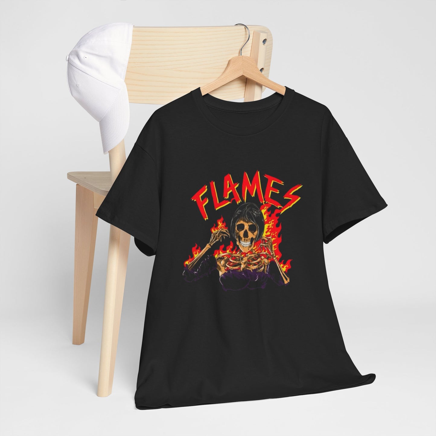 Flames Graphic T Shirt NEW ADULT Unisex Heavy Cotton Tee Vintage