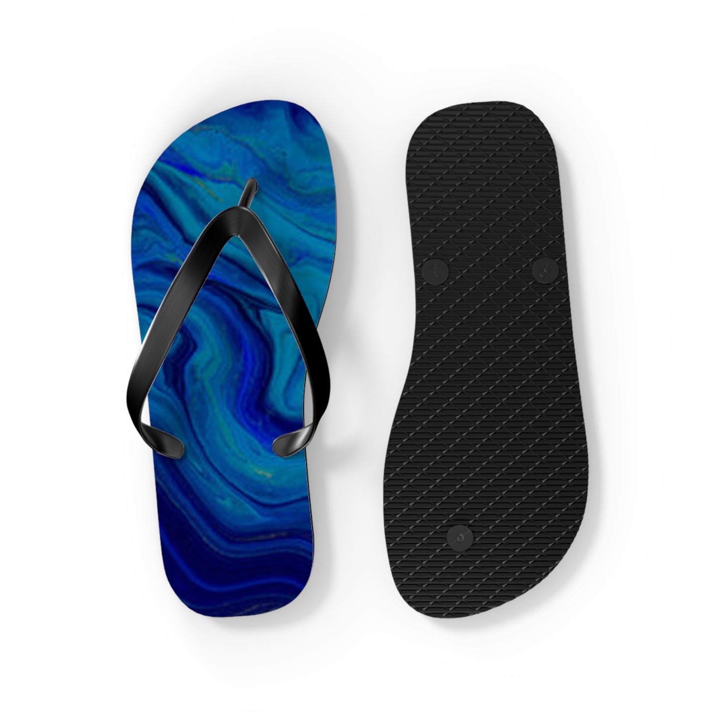 Blue Marble Flip Flops, Sandals Slides, Summer Footwear, Brand New