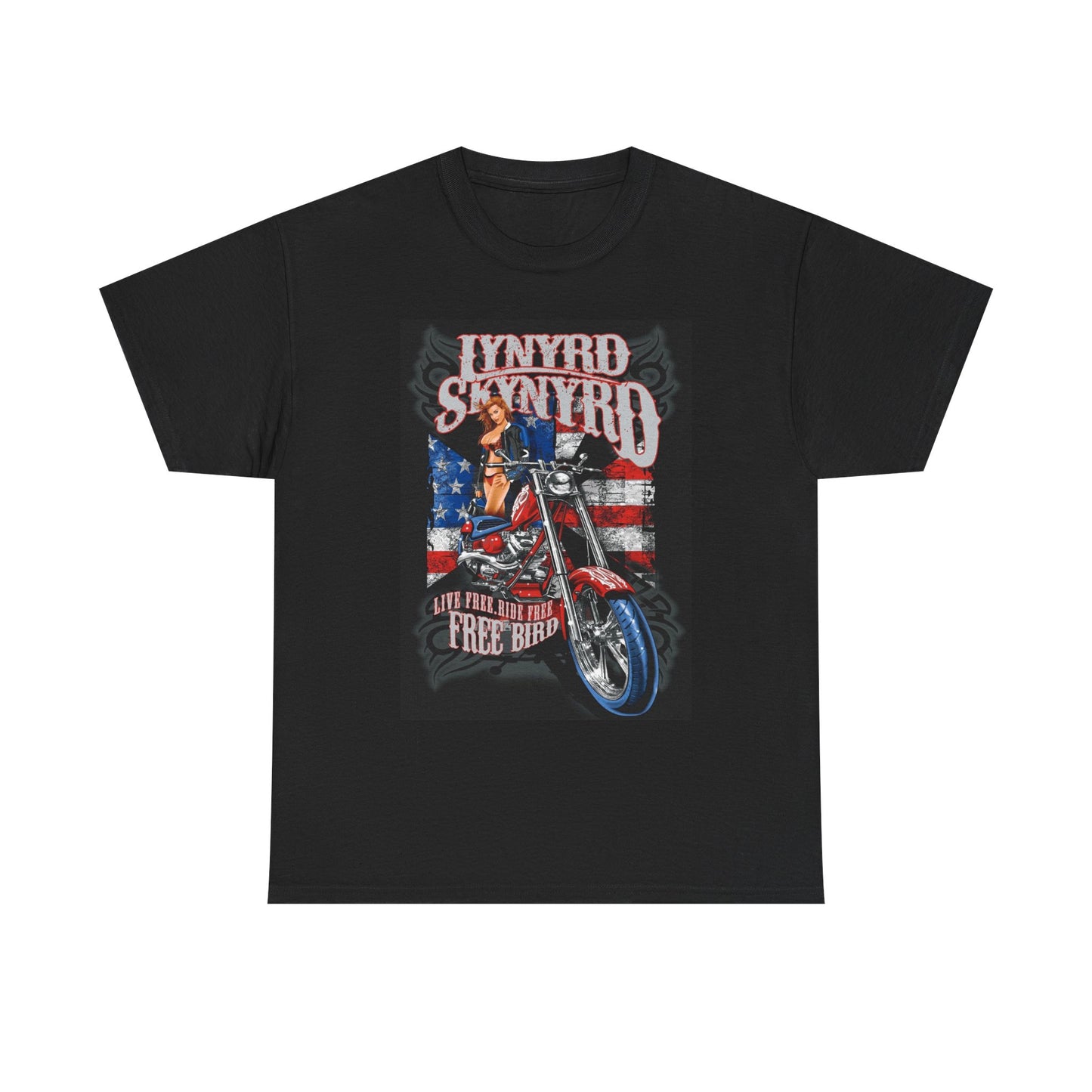 Lynyrd Skynyrd Graphic T Shirt Vintage Freebird  Retro Unisex Heavy Cotton Tee