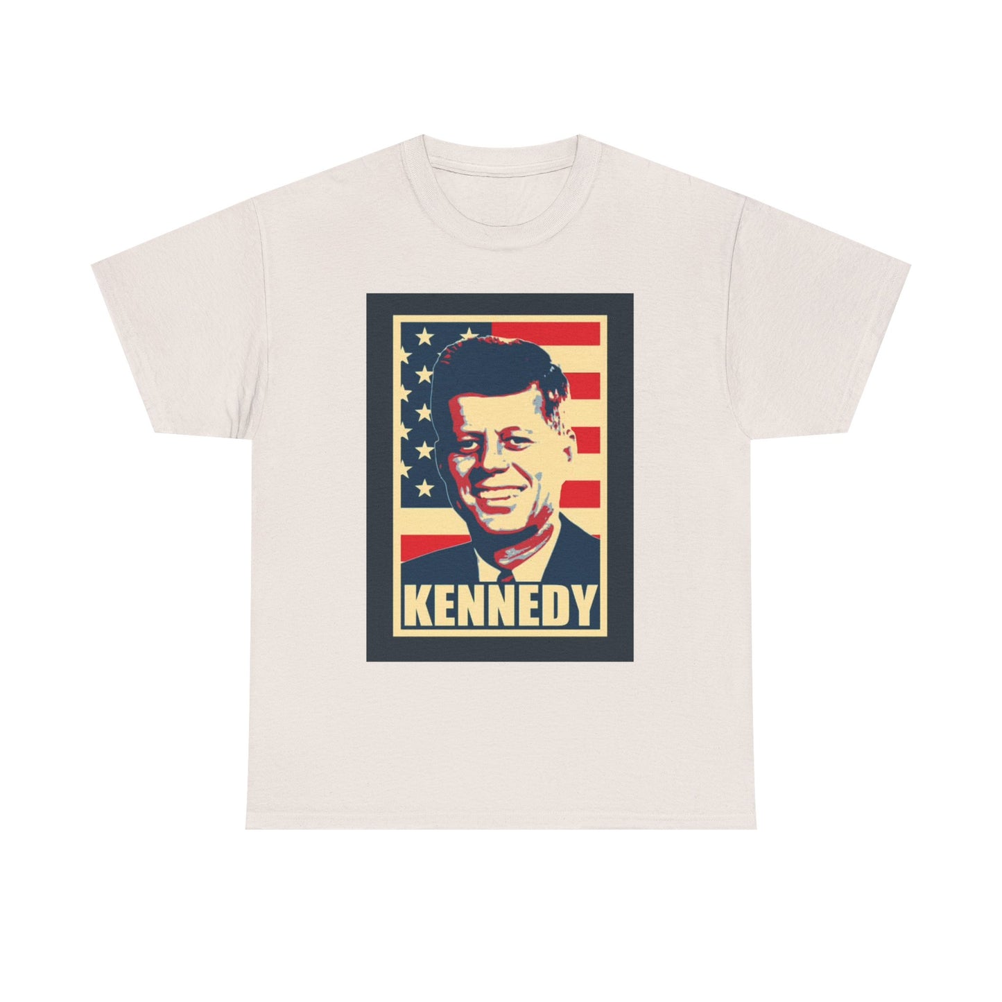 JFK Tshirt John F Kennedy American Flag President Unisex Heavy Cotton Tee