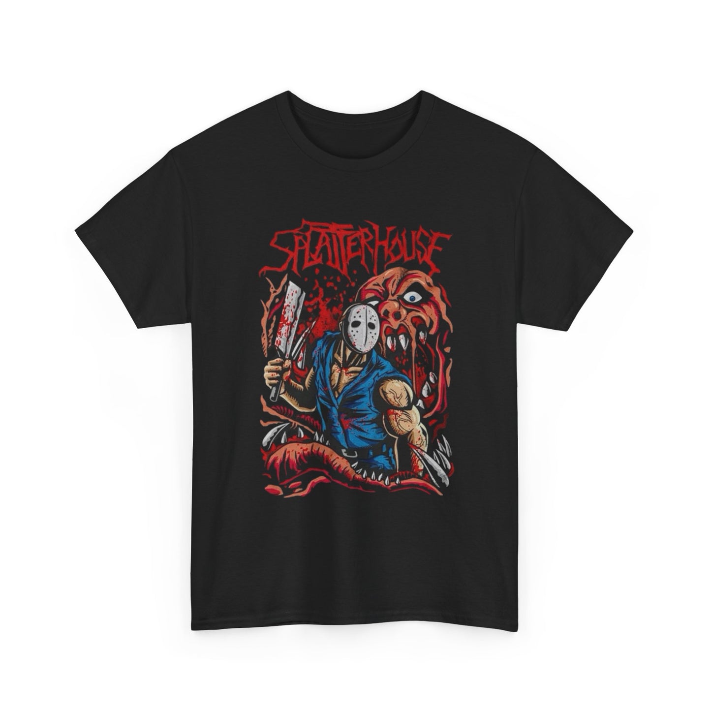 Splatterhouse Horror Graphic T Shirt Unisex Heavy Cotton Tee Gift