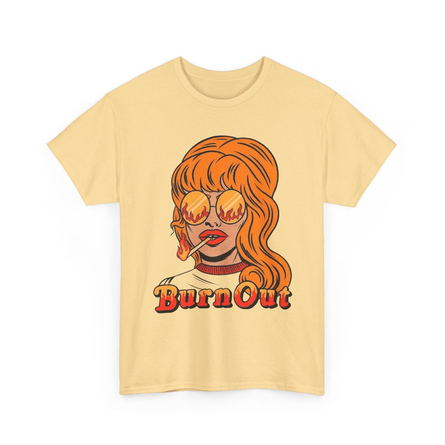Burn Out Retro Graphic T Shirt ADULT NEW Heavy Cotton Tee