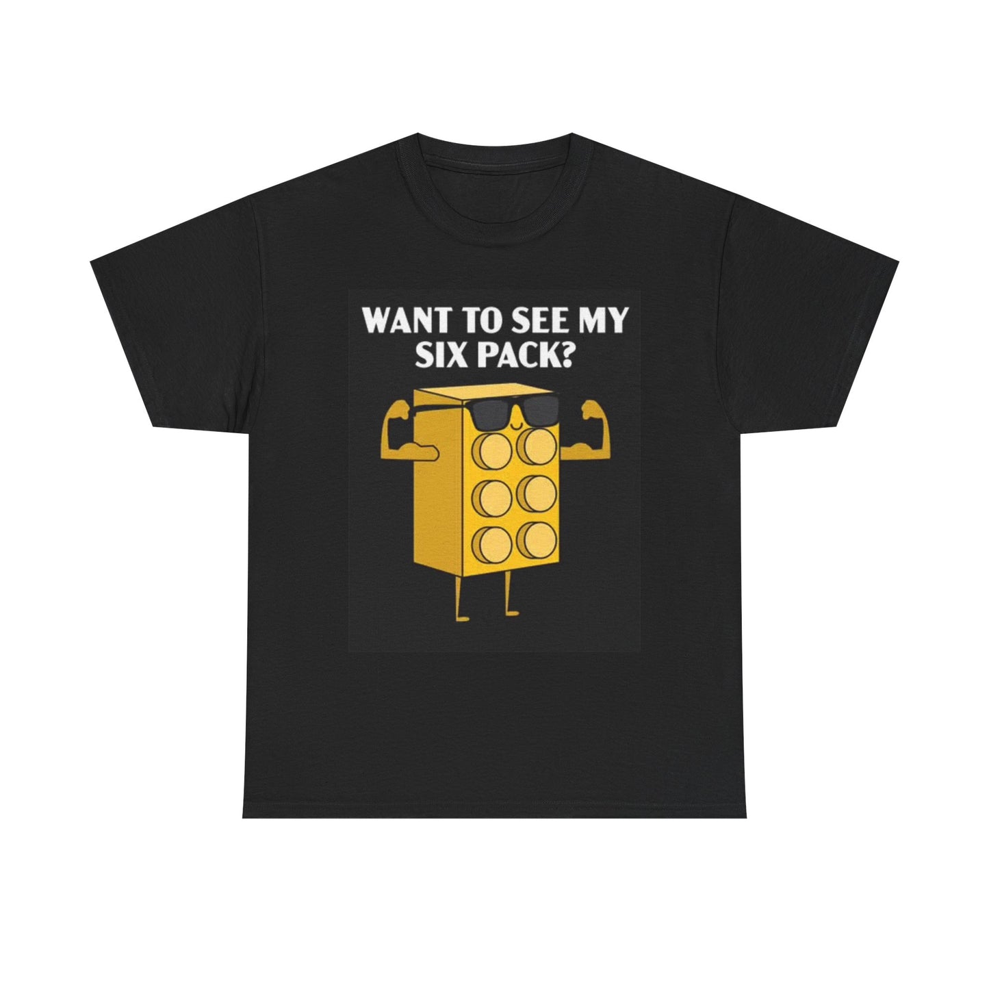 Want To See My Six Pack Graphic T Shirt Funny Legos Unisex Heavy Cotton Tee