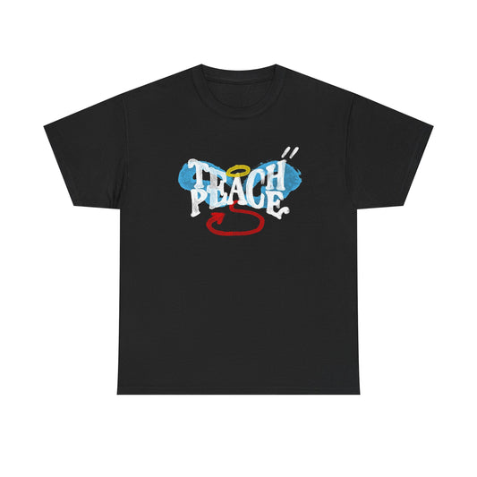 Teach Peace Graphic T-Shirt Unisex Heavy Cotton Tee NEW GIFT
