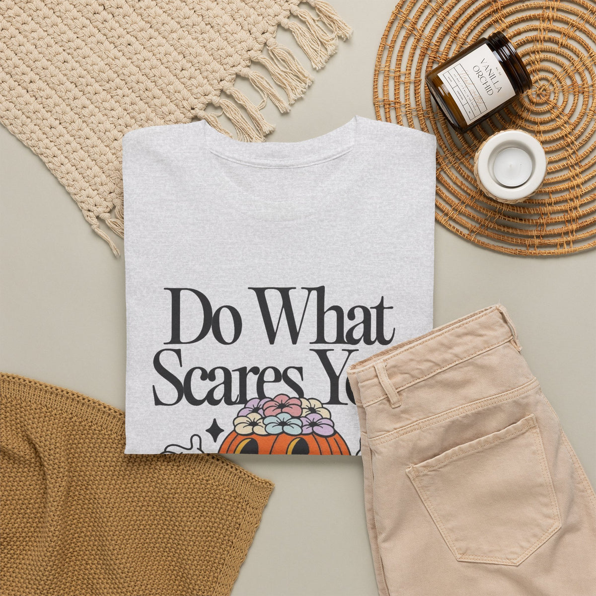 Do What Scares You Graphic T Shirt Men's Heavy Cotton Tee