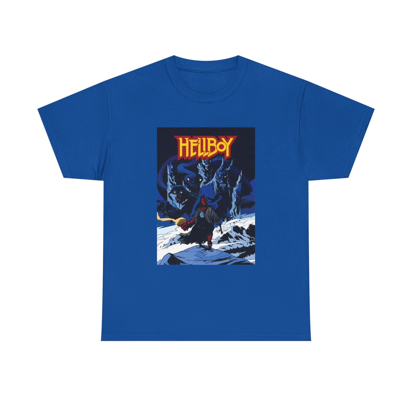 Hellboy Movie Poster Shirt Retro Cartoon Graphic Unisex Heavy Cotton Tee