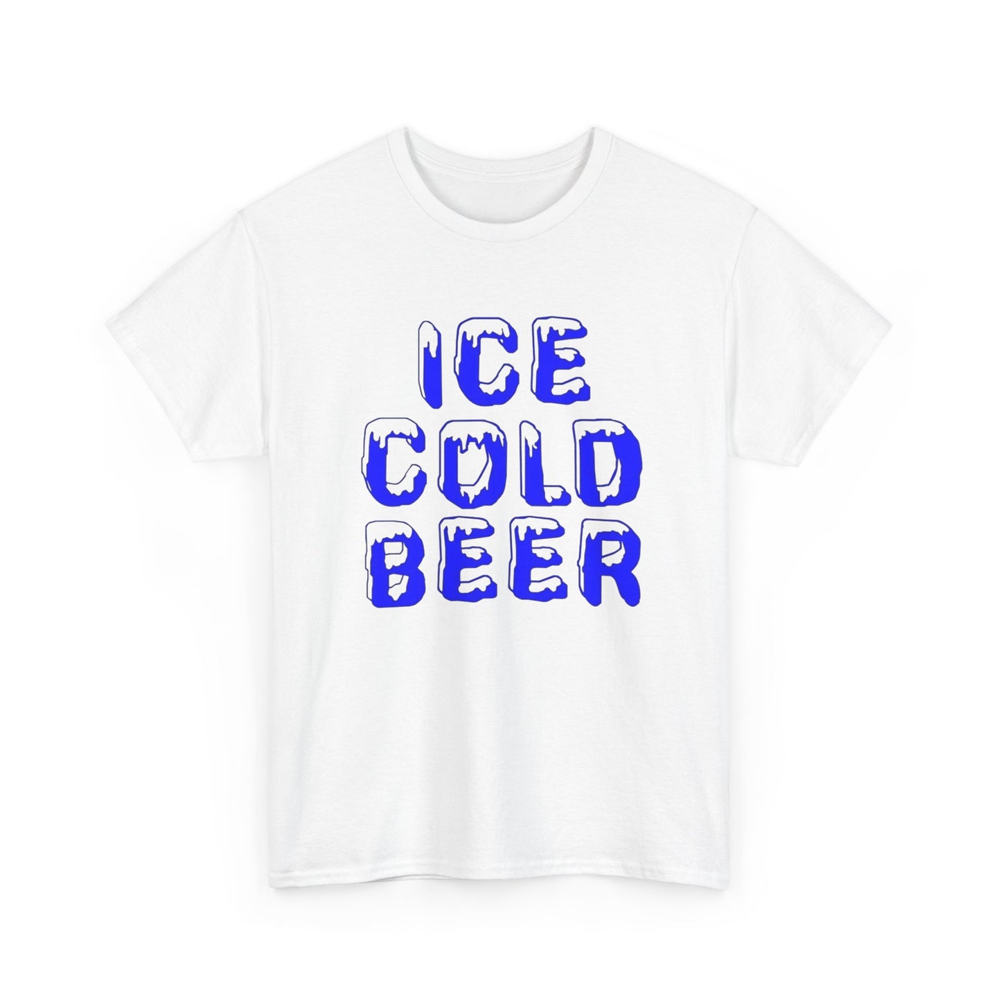 Ice Cold Beer Retro Graphic T Shirt ADULT Unisex Heavy Cotton Tee