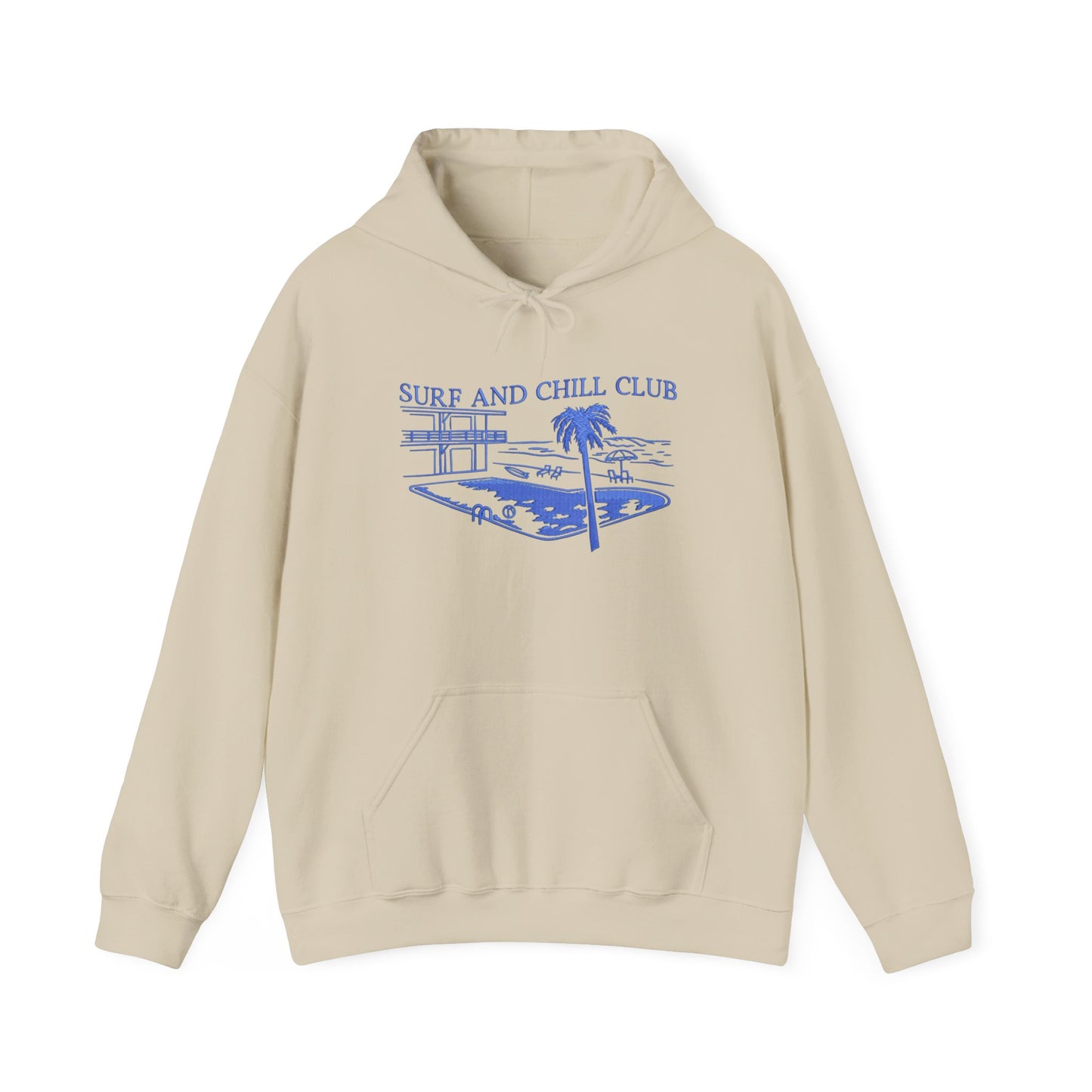 Surf And Chill Club Graphic Hoodie Heavy Blend Sweatshirt NEW