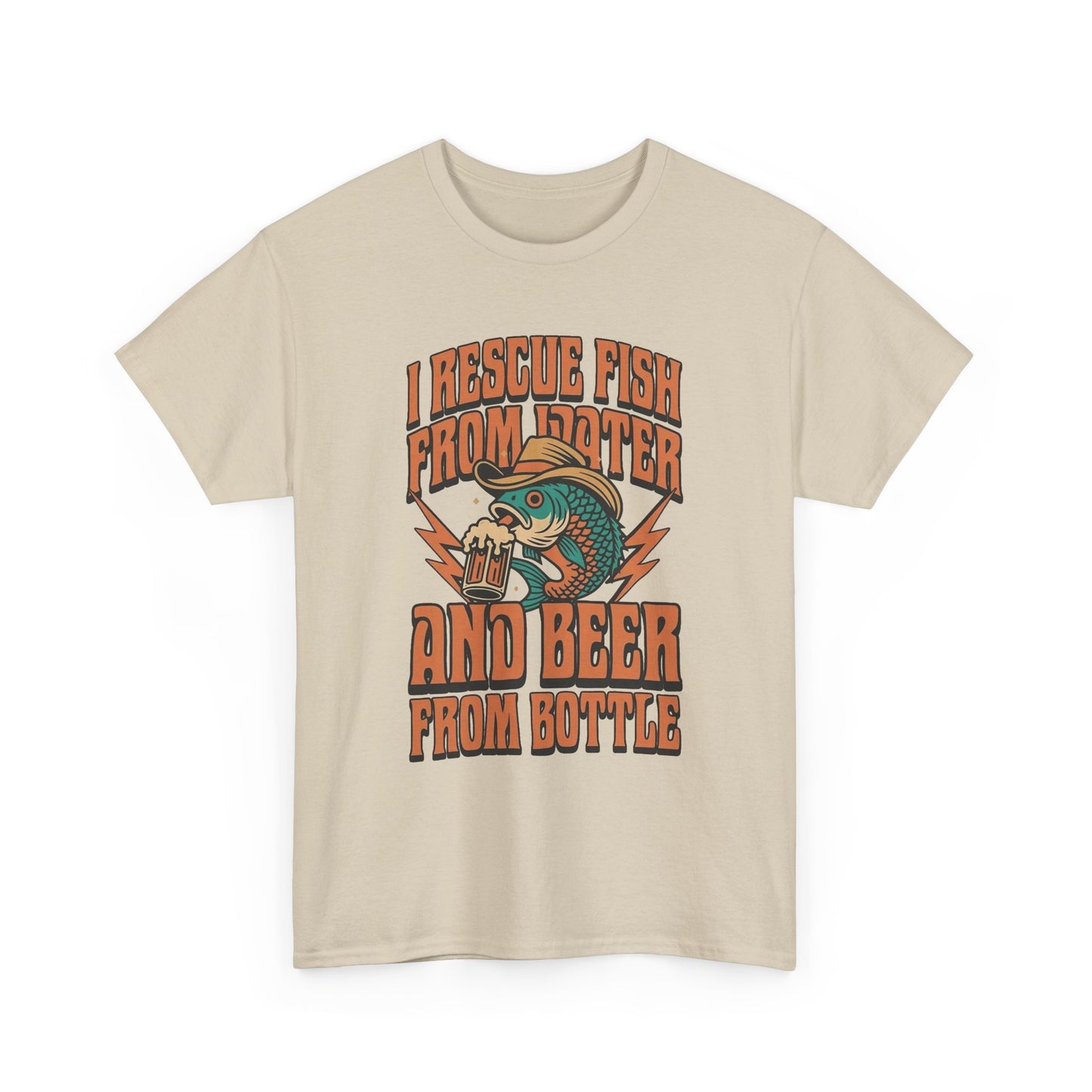 I Rescue Fish And Beer Funny Graphic T Shirt NEW ADULT