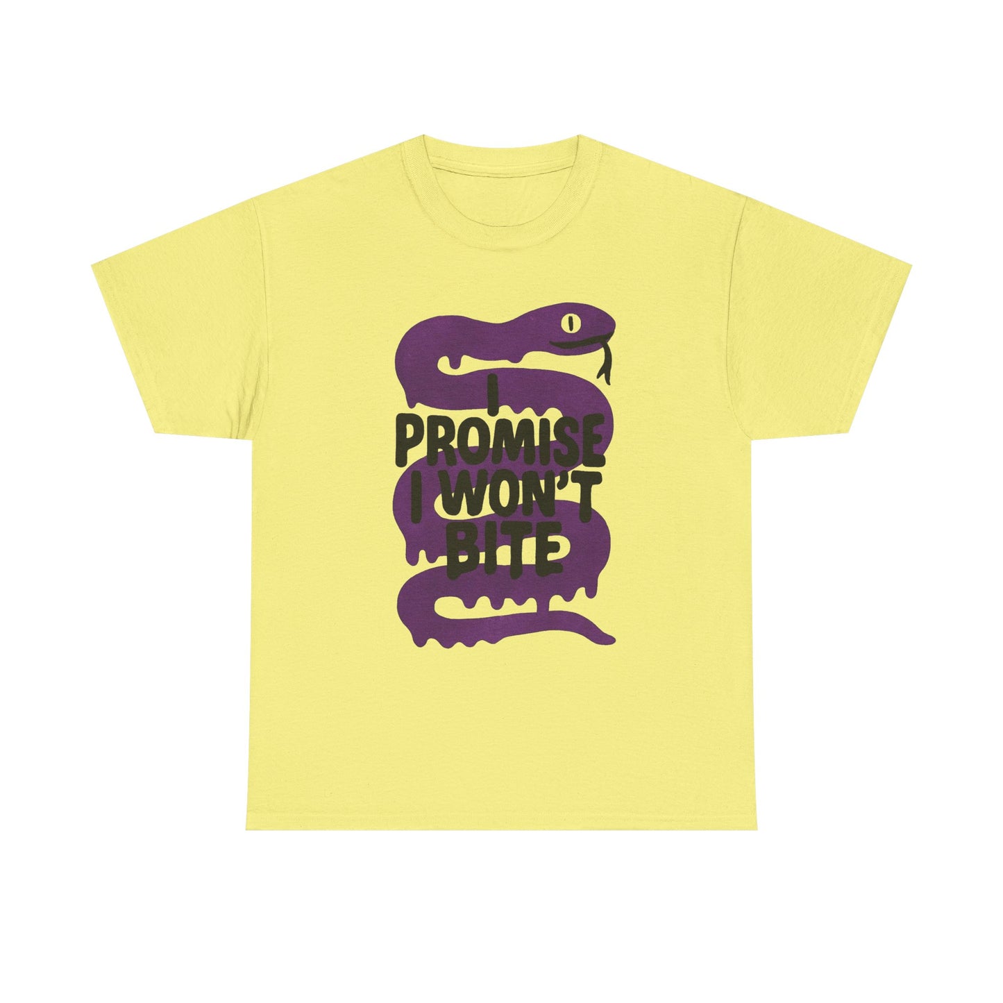 I Promise I Wont Bite Snake Graphic T Shirt Men's Heavy Cotton Tee