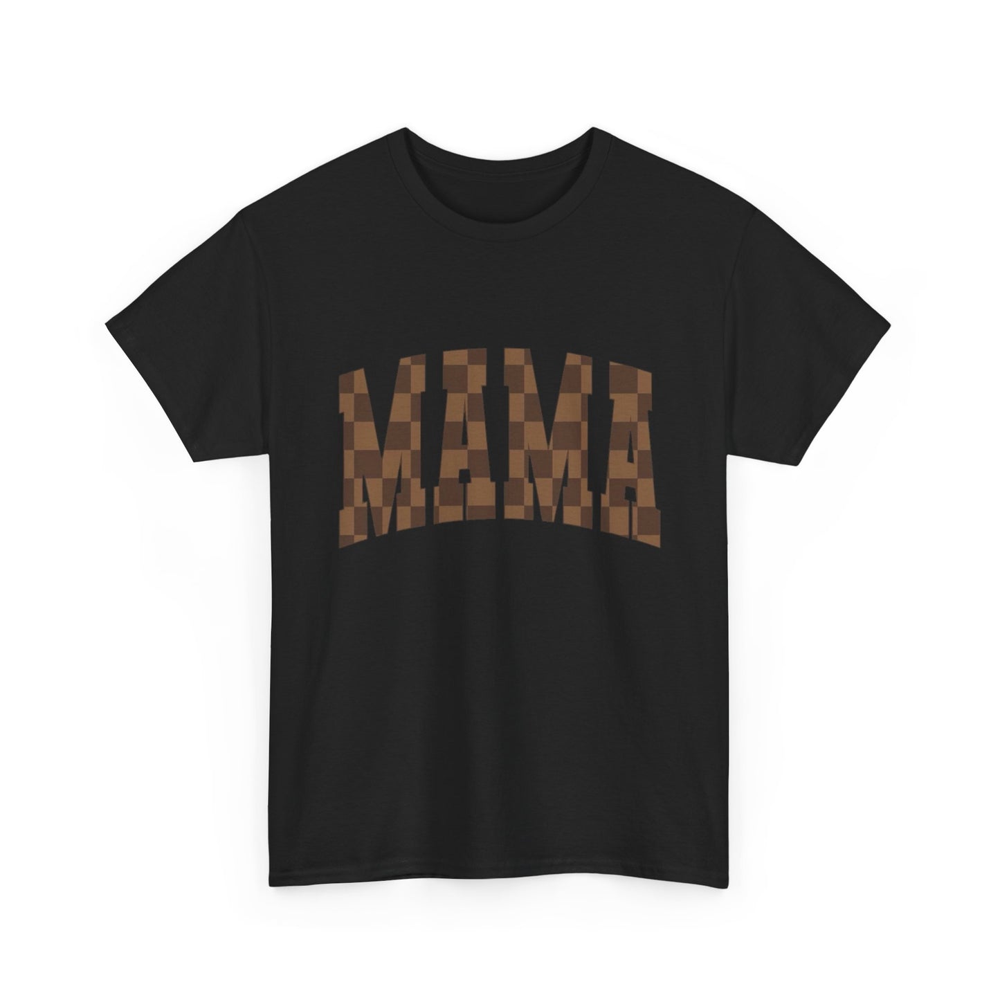 Mama Brown Checkered Pattern Graphic T Shirt NEW ADULT