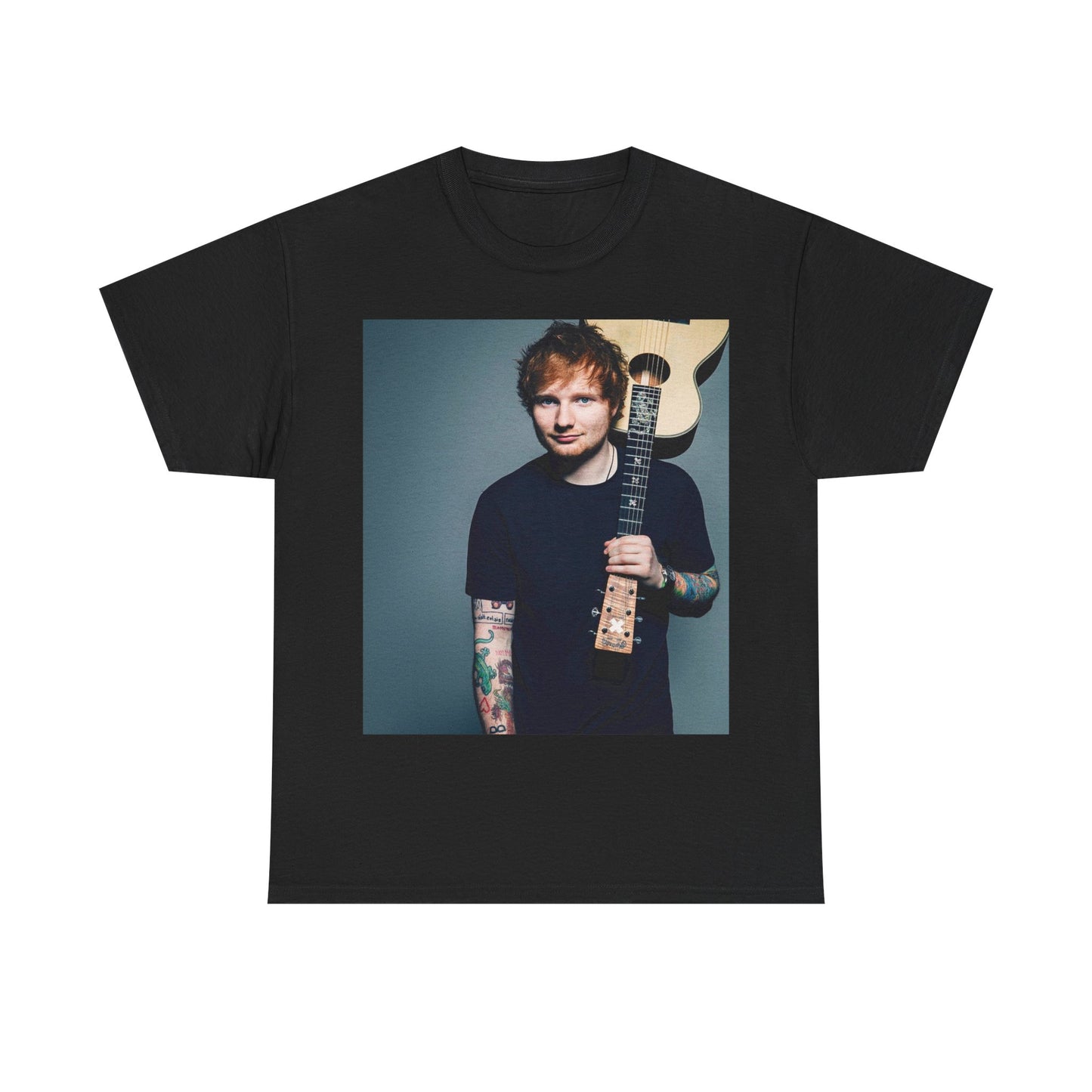 Ed Sheeran Tshirt Guitar Pop Uk London Graphic Music Unisex Heavy Cotton Tee f