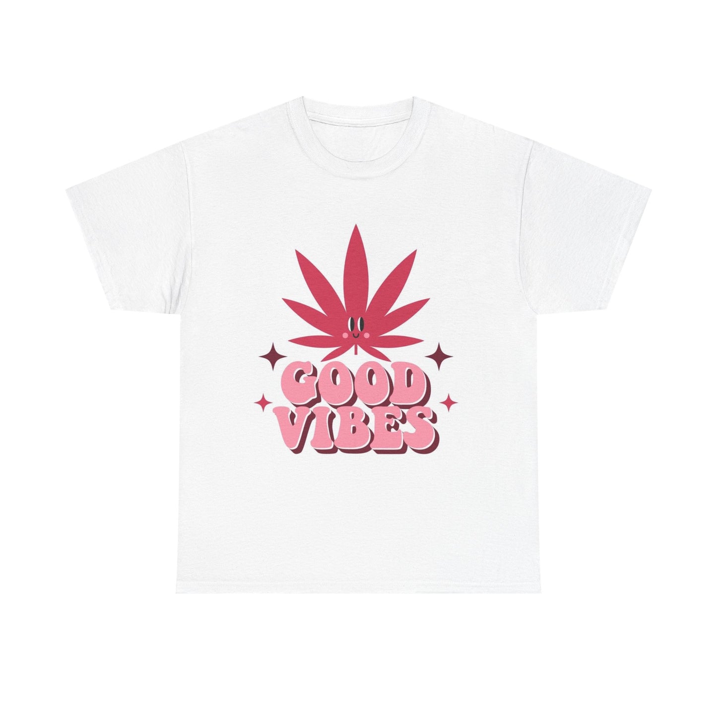 Good Vibes T Shirt Retro Flower Cute Funny Gift Vintage Neon Unisex Heavy Cotton