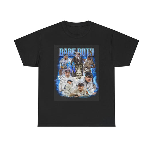 Babe Ruth Baseball Graphic T Shirt Vintage Unisex Heavy Cotton Tee