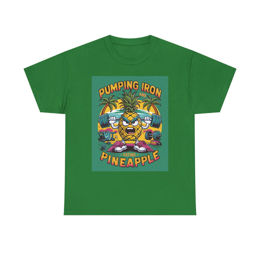 Pumping Iron And Eating Pineapple Graphic T Shirt Brand New Cotton Tee