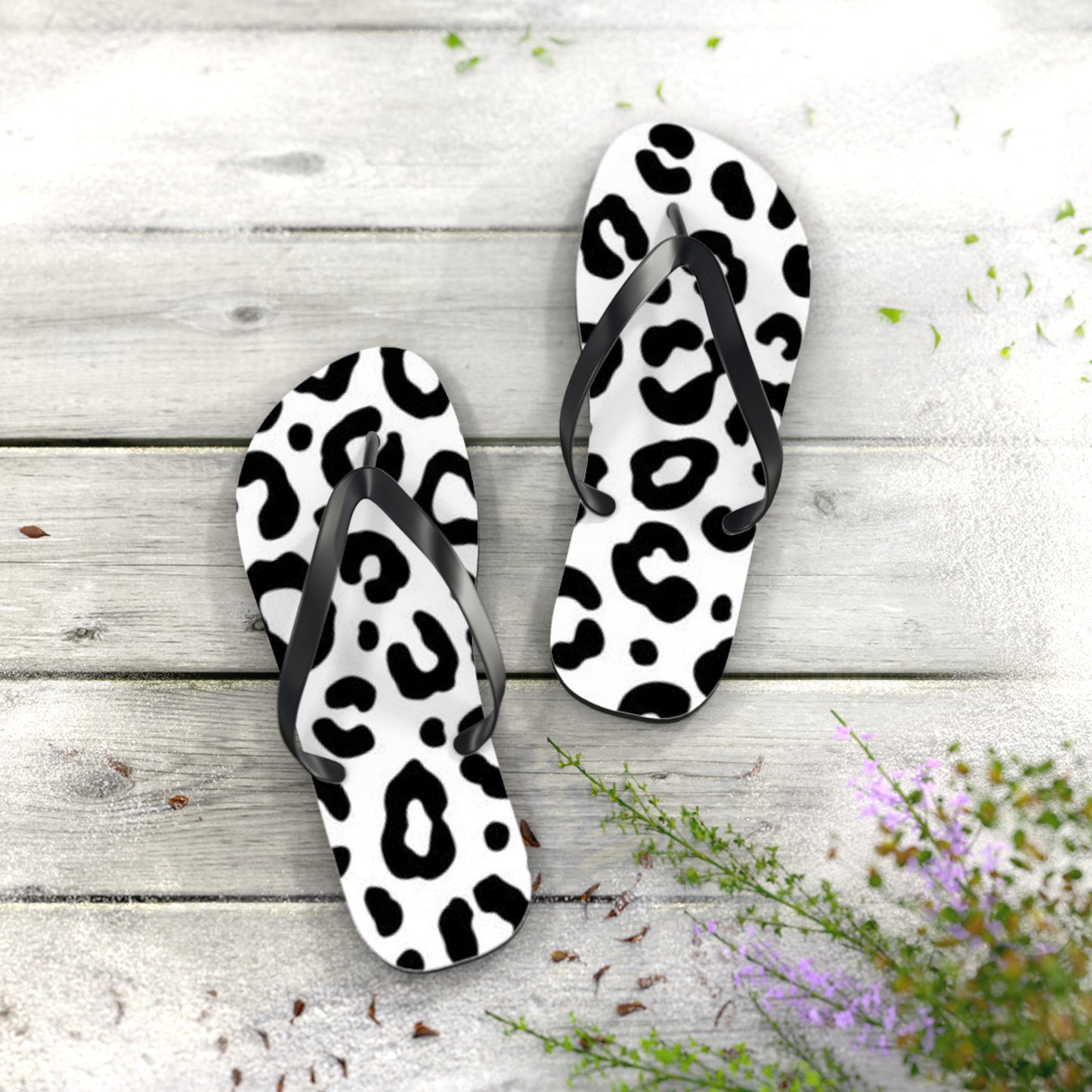 Leopard Print Beach Sandals, Slides for Summer, Flip Flops, Water Resistant