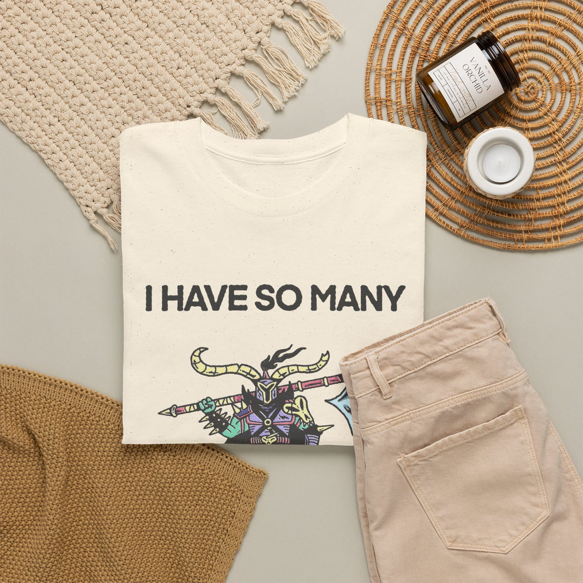 I Have So Many Feelings Funny Medieval Graphic T Shirt Men's Heavy Cotton Tee