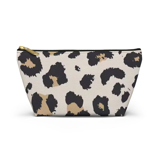Leppard Print Animal FOUX Travel Bag Multi ColorAccessory Pouch w T-bottom