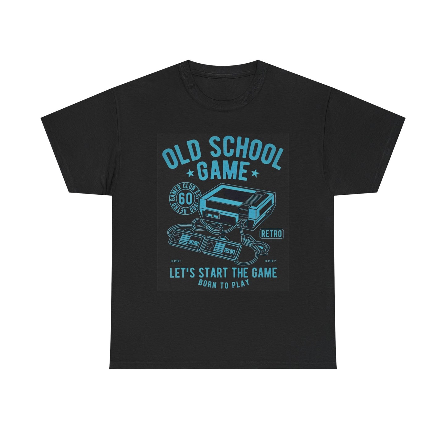 Old School Video Games Graphic T Shirt Vintage Retro Apparel Heavy Cotton Tee