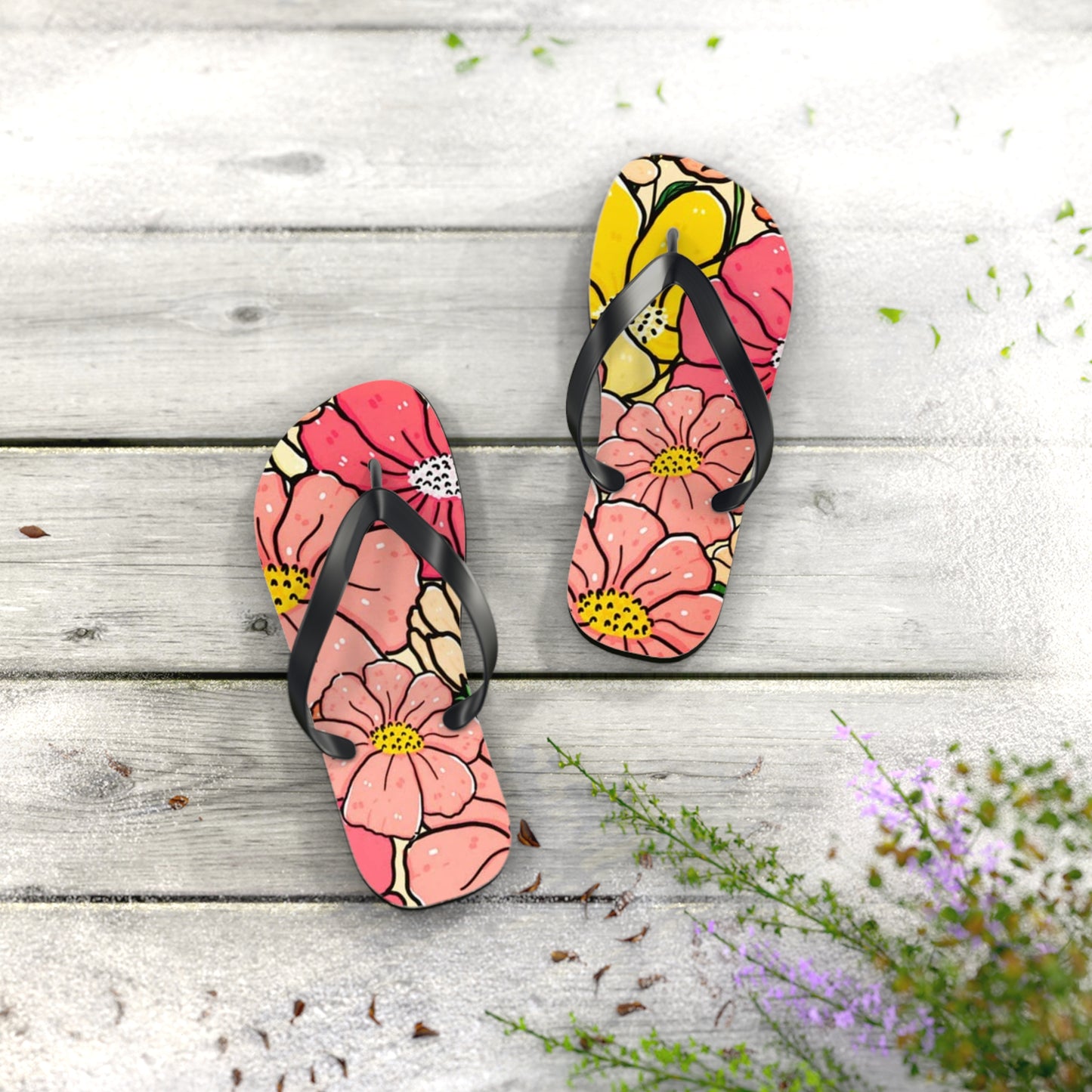 Waves And Sun Sandals Pink Pastel Summer Flip Flops Slides BRAND NEW