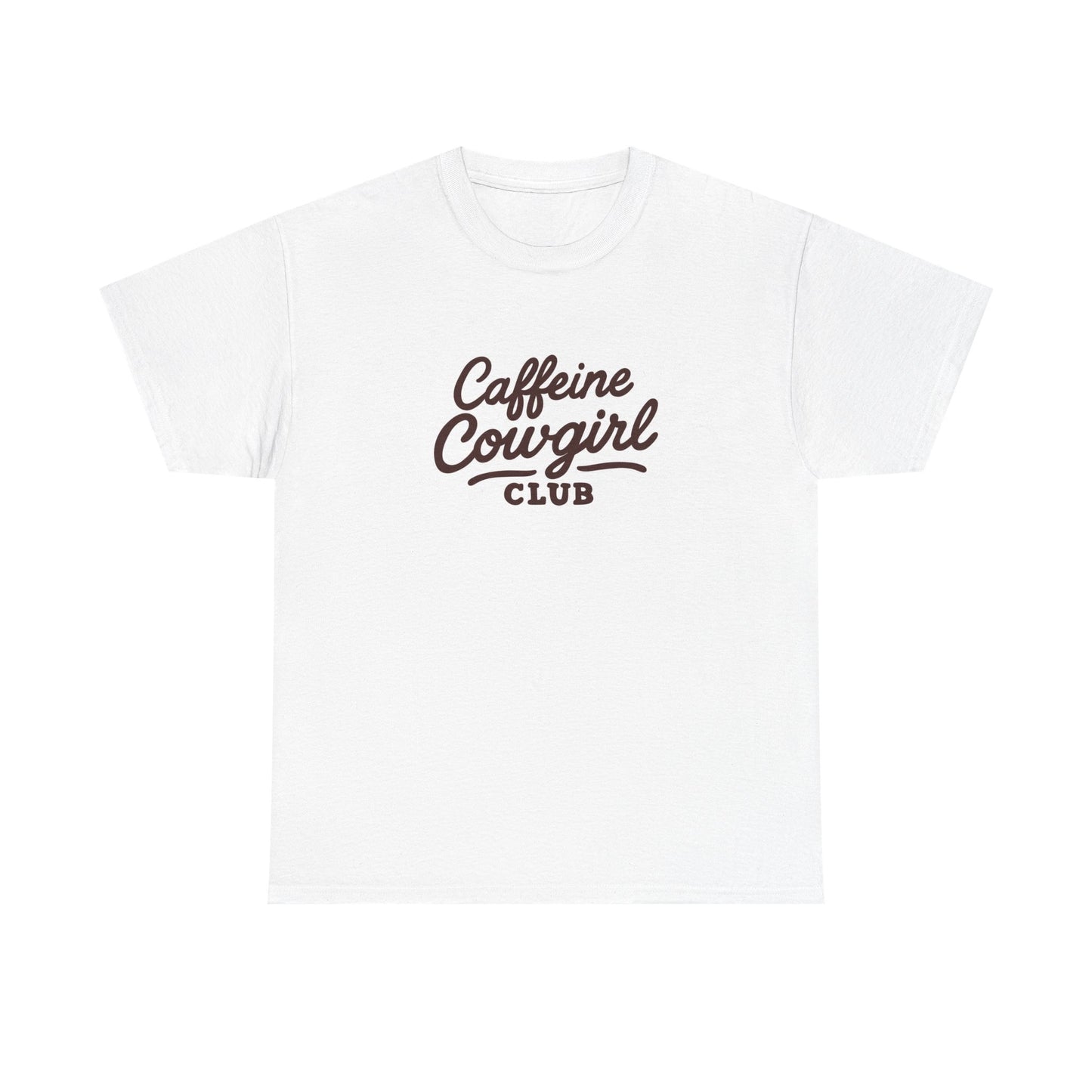 Caffeine Cowgirl Coffee Graphic T Shirt Women's Heavy Cotton Tee