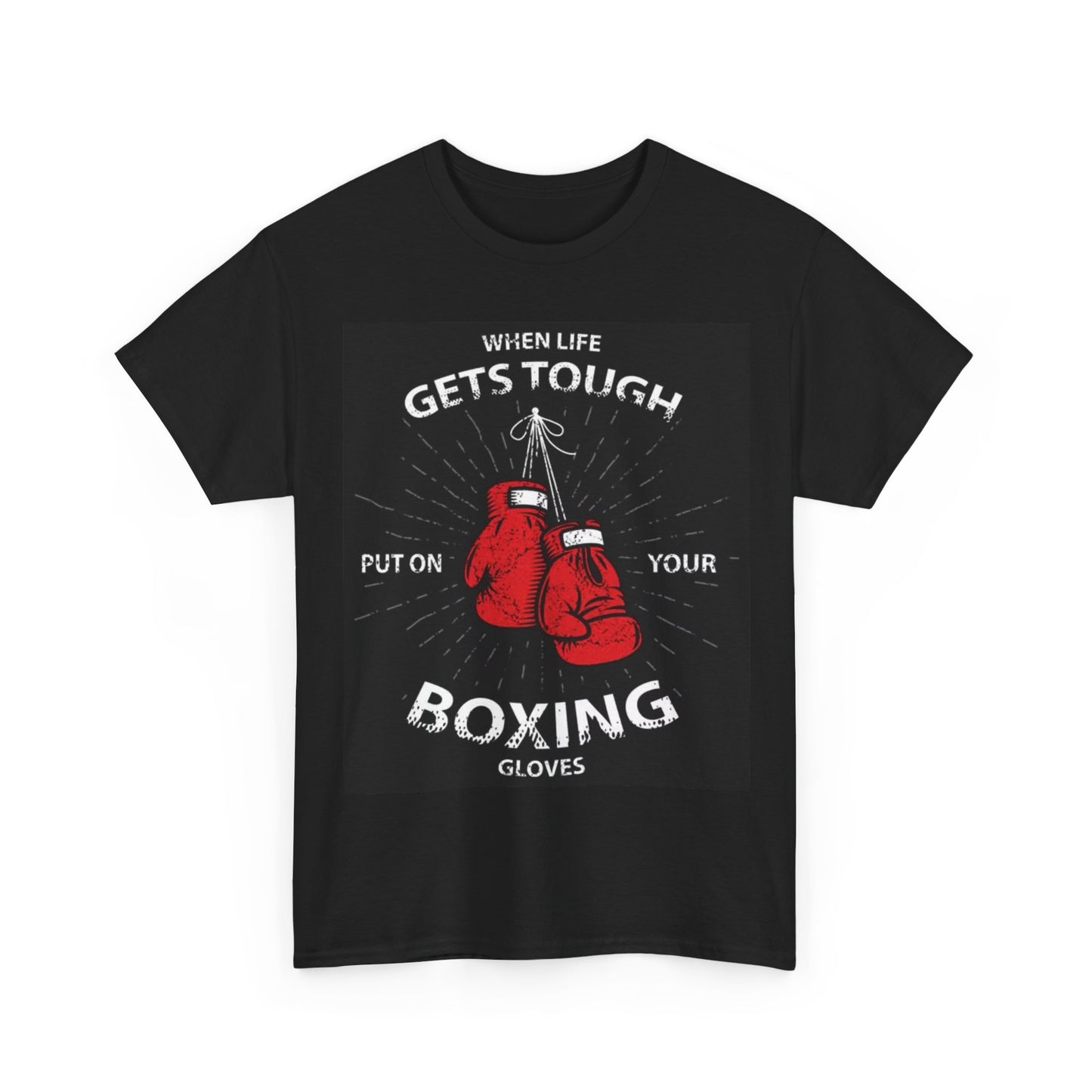 Boxing Gloves Tshirt Hard Times UFC Gym Gear Unisex Retro New York Heavy Cotton