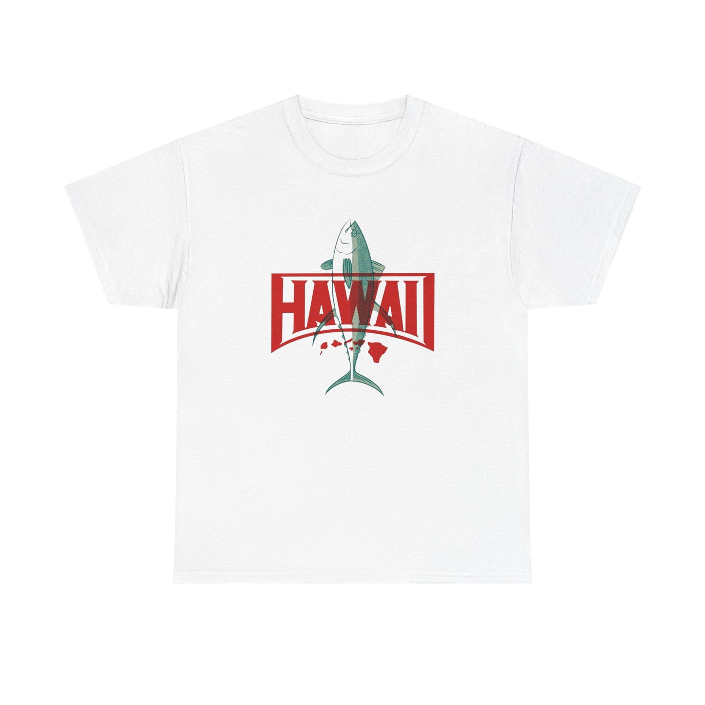 Hawaii Fishing Graphic T Shirt NEW ADULT Unisex Heavy Cotton Tee