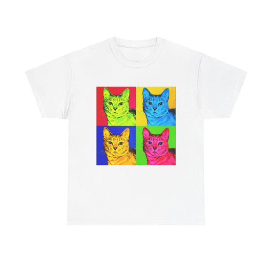 Andy Warhol T Shirt Vintage Art Poster Retro 80s Unisex Heavy Cotton Tee Cats