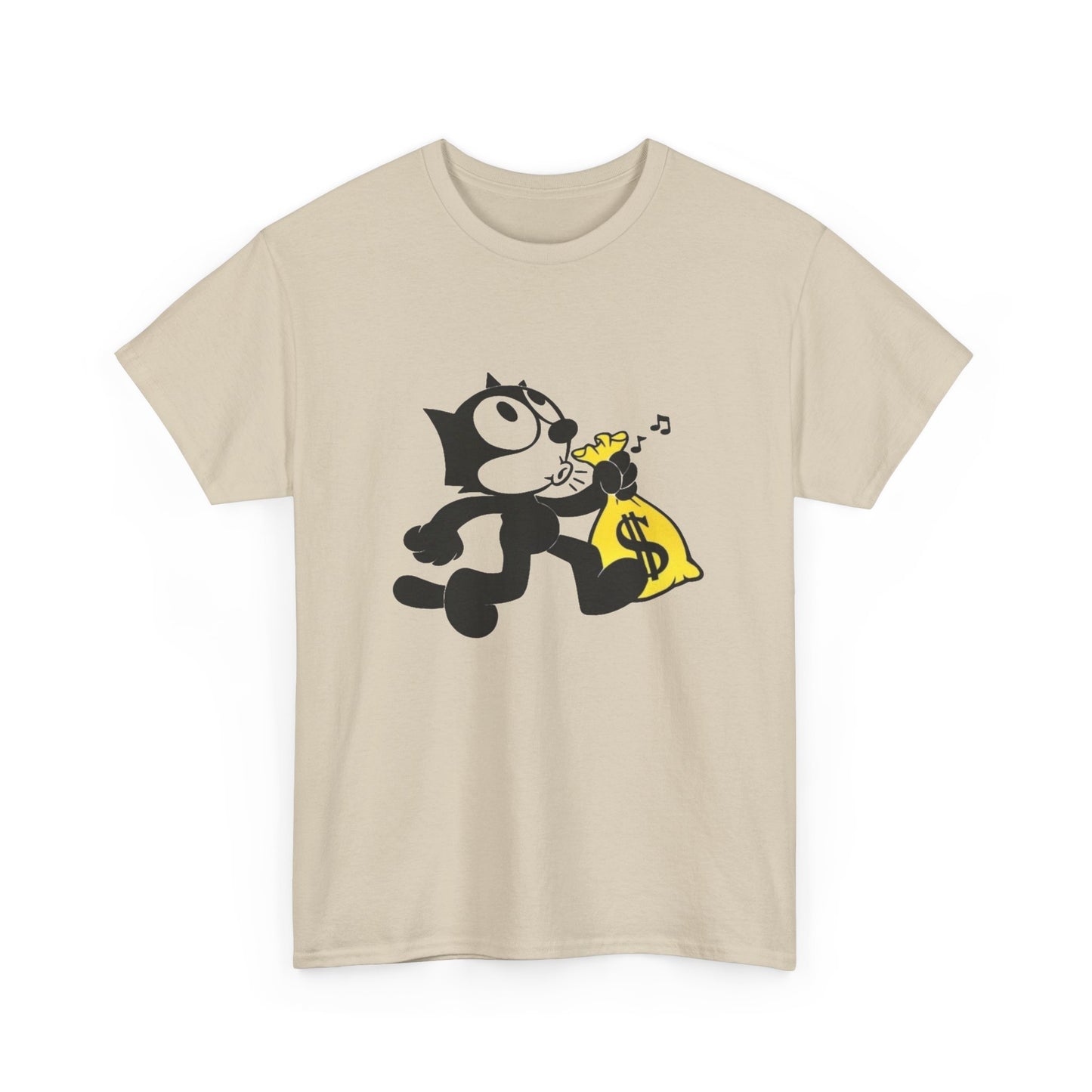Money Bag Cat Graphic T Shirt NEW Vintage Unisex Heavy Cotton Tee