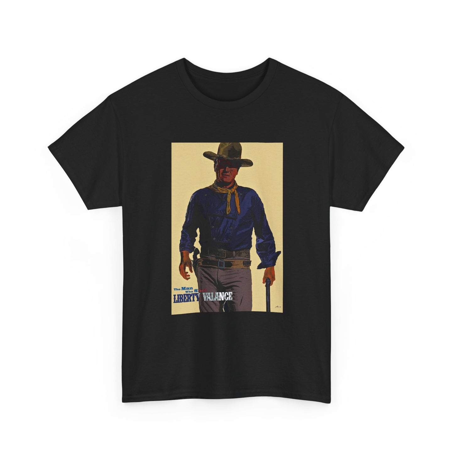 The Man Who Shot Liberty Valance Tshirt Vintage Poster John Wayne Heavy Cotton