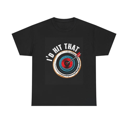 Id Hit That Graphic T Shirt Funny Archery Outdoors Hunting Unisex Heavy Cotton