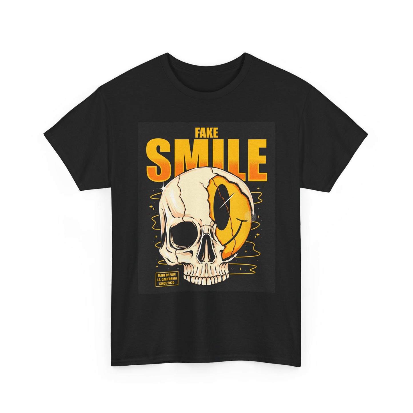 Fake Smile Graphic T Shirt Streetwear Apparel Unisex Heavy Cotton Tee