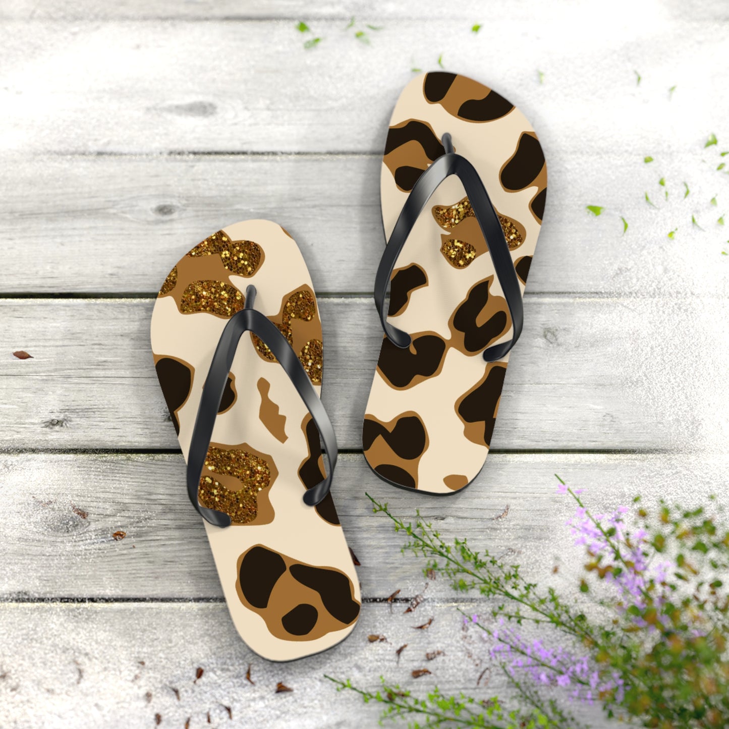 Glitter Bomb Beach Sandals, Slides for Summer, Flip Flops, Water Resistant