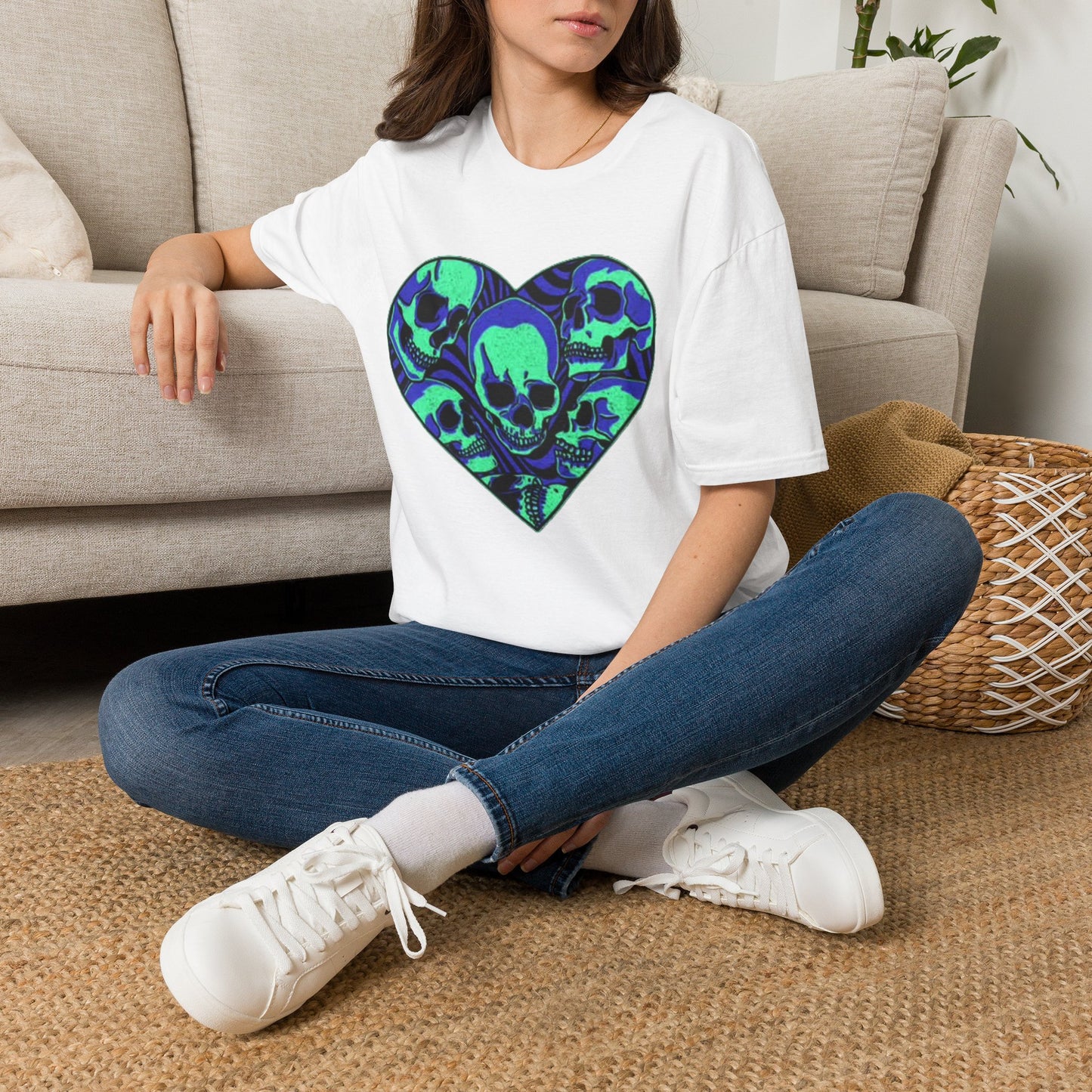 Death Heart Graphic T Shirt Retro Skeleton Unisex Softstyle T-Shirt
