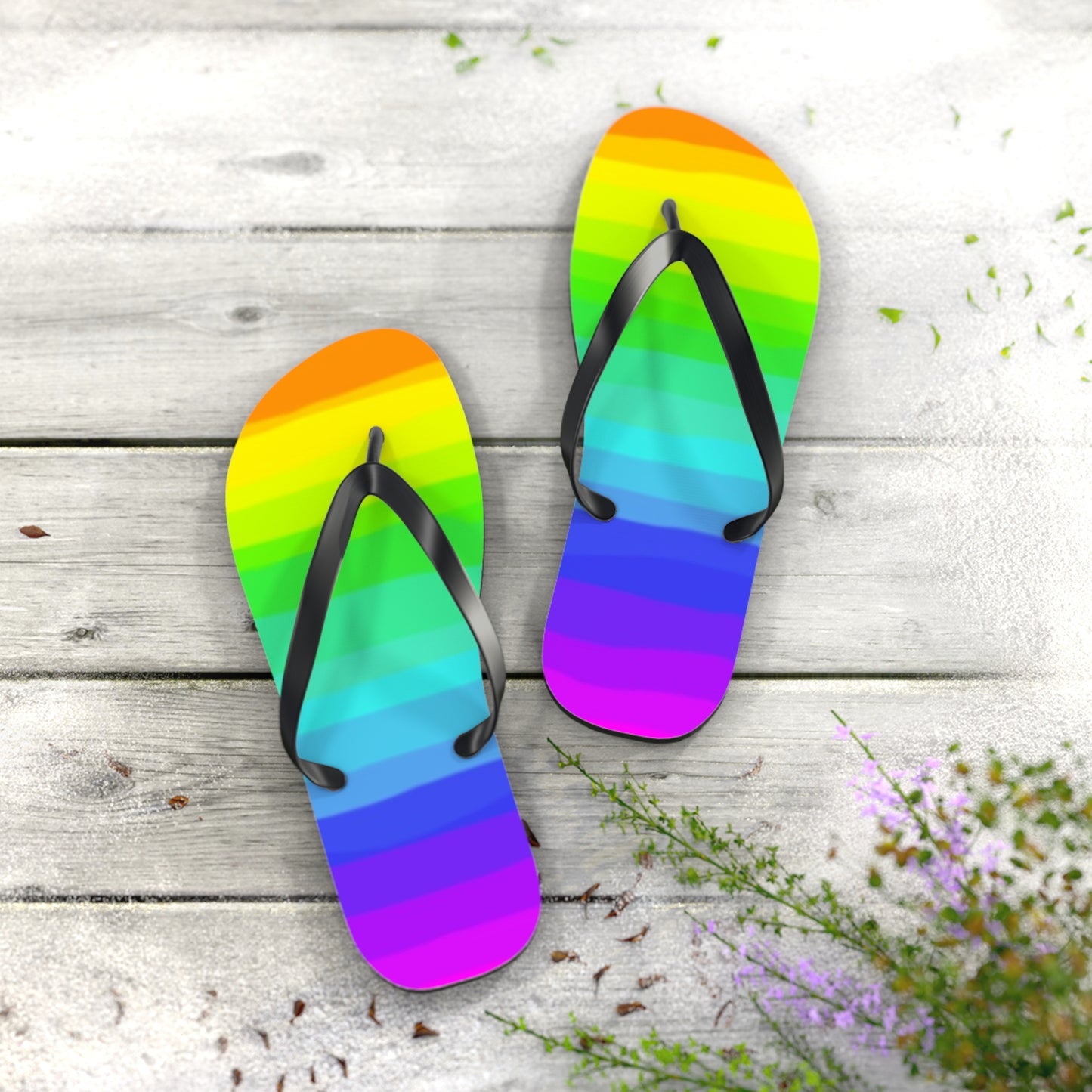 Rainbow Flip Flops, Sandals Slides, Summer Footwear, Brand New