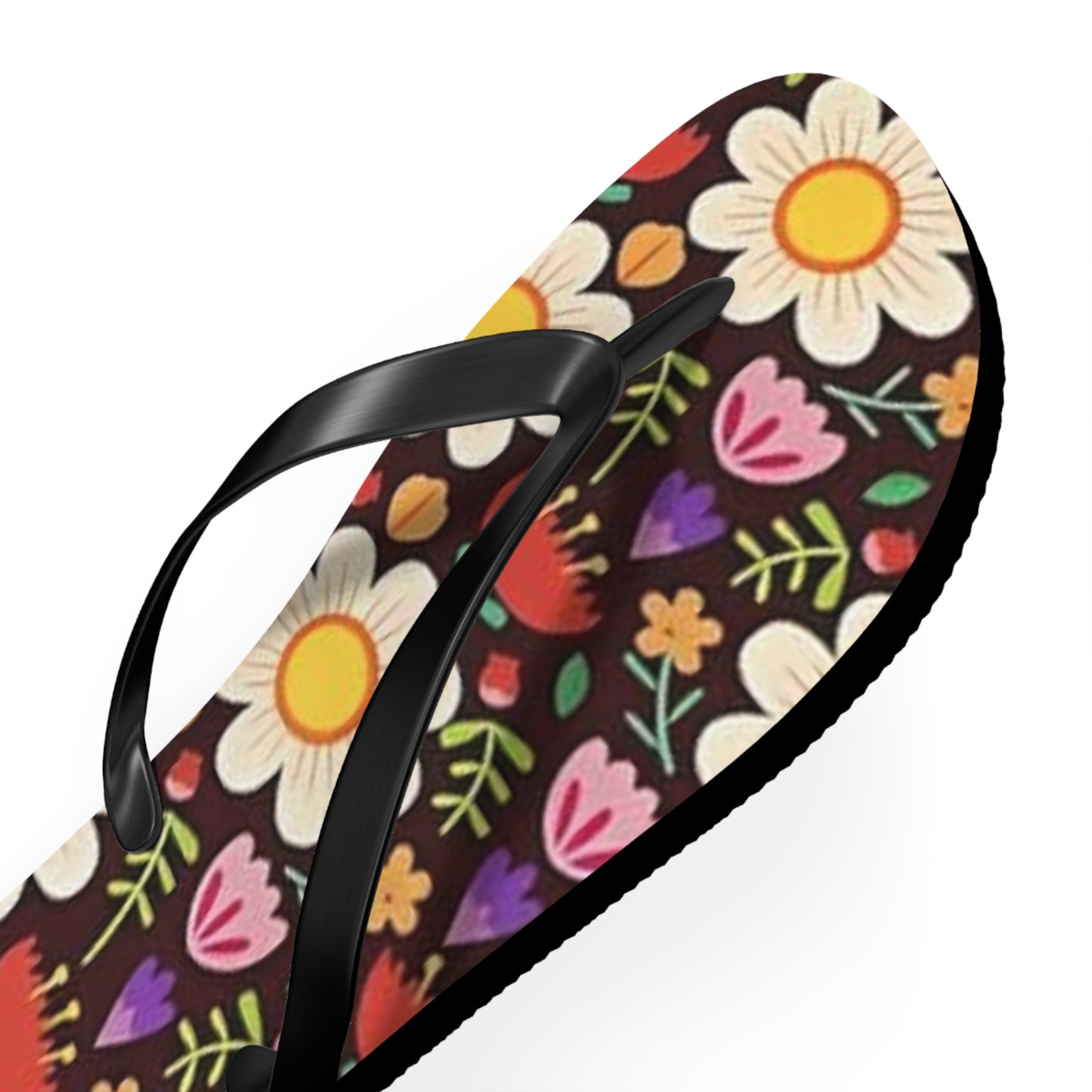 Waves And Sun Sandals Flower Bouquet Summer Flip Flops Slides BRAND NEW