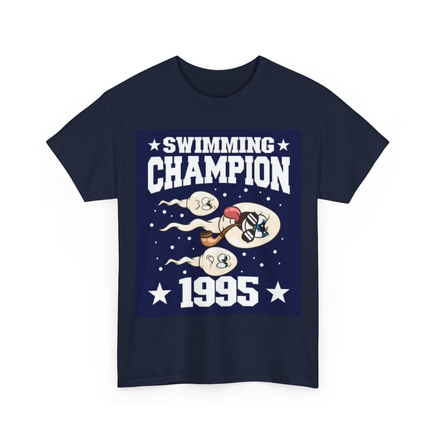 Swimming Champion Tshirt Funny 1985 Jokes Unisex Heavy Cotton Tee