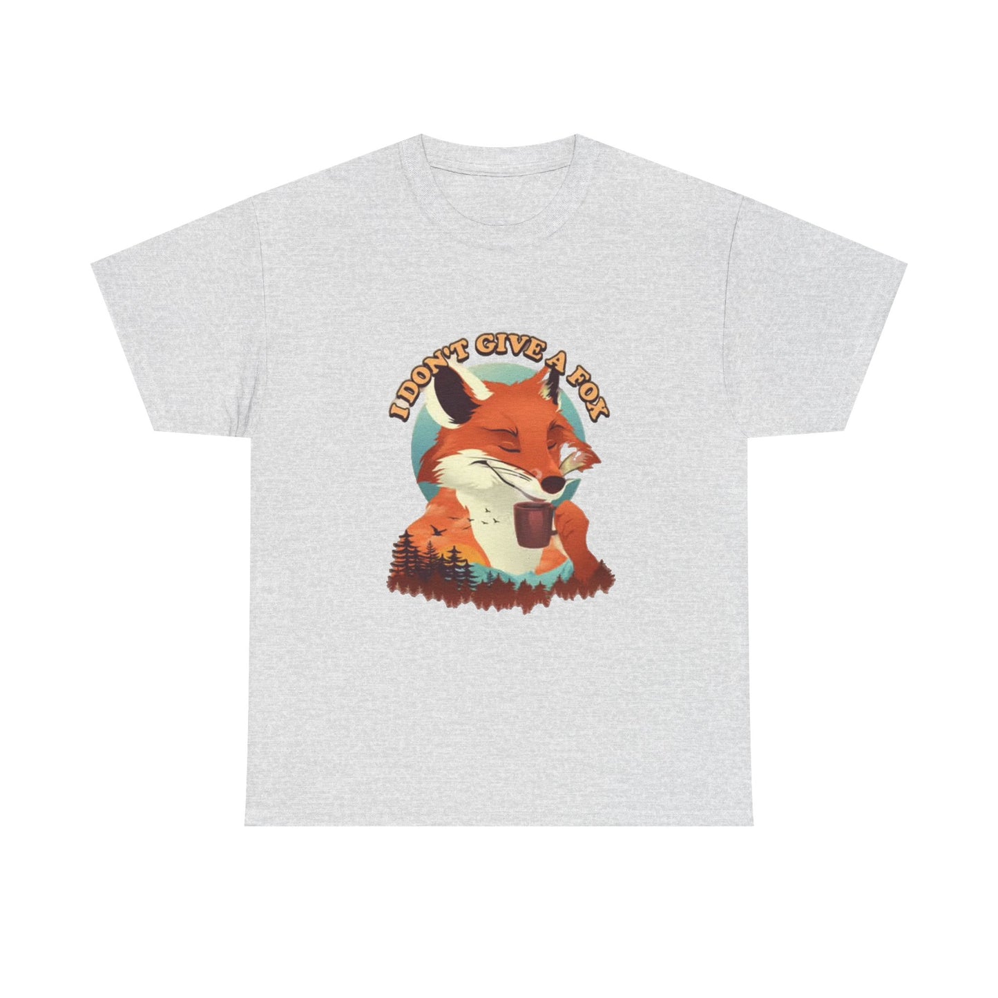 I Dont Give A Fox Shirt Funny Animal Graphic Jokes Comedy Gift Unisex Heavy
